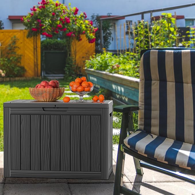 45 Gallon Outdoor Storage Box, Weather Resistant & Waterproof Resin Deck Box - Image 5