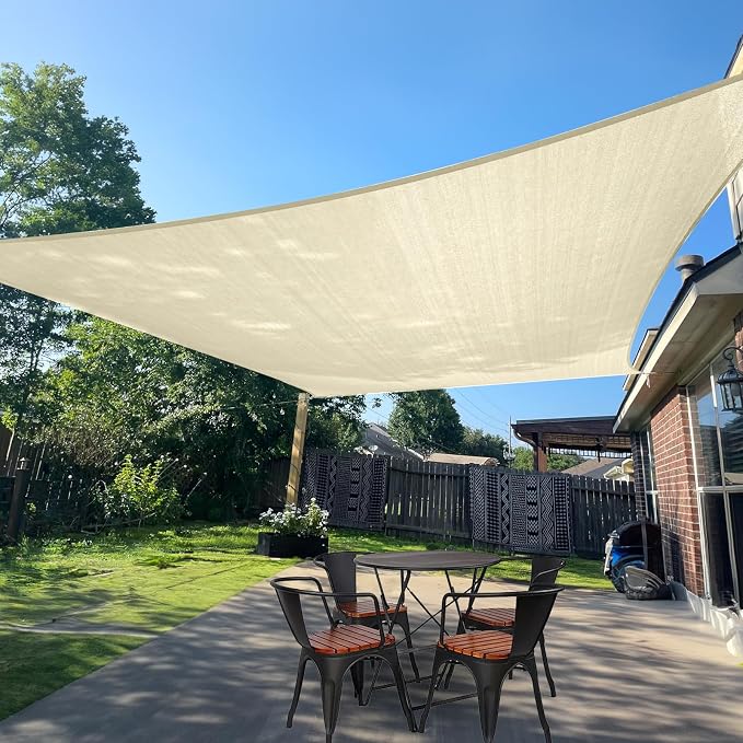 Sun Shade Sail 8'x20' Butter Cream Rectangle Custom Size | 95% UV Block by SUNLAX