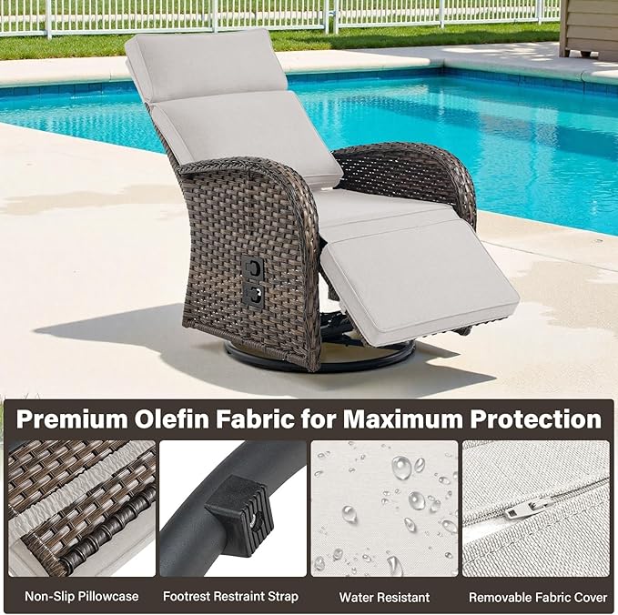 5 Piece Wicker Patio Furniture Set - Image 6