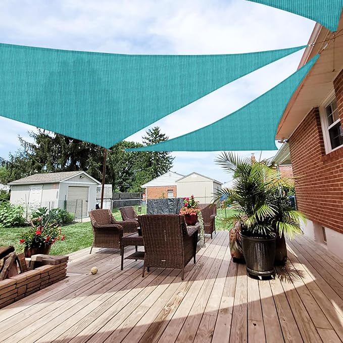 Patio Paradise 5' x 5' x 5' Sun Shade Sail Triangle Canopy Shade Cloth Fabric by Patio