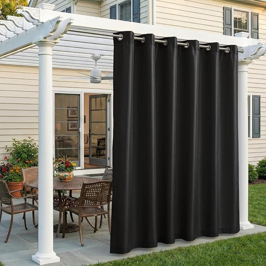 Set of 2 Outdoor Curtains for Patio Waterproof, Breathable Grommet Panels for by Sunshelf