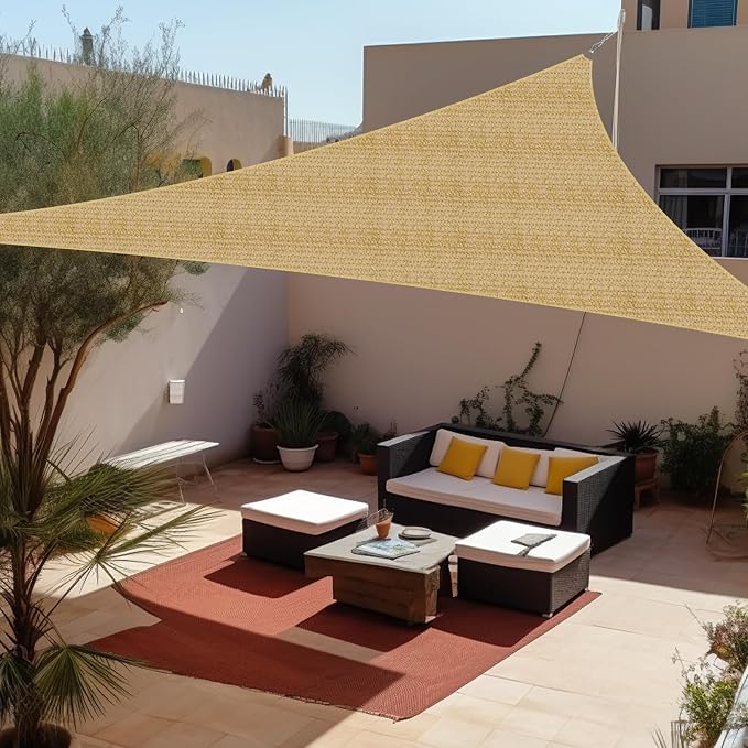 Shade&Beyond Custom Sun Shade Sail 12'x17'x20.8' Triangle Sun Sail Shades Patio by ShadeBeyond