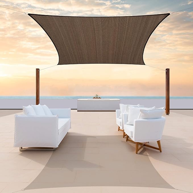 Colourtree TAPR0810 Custom Size 10' x 12' Brown Sun Shade Sail UPF50 Canopy UV by ColourTree