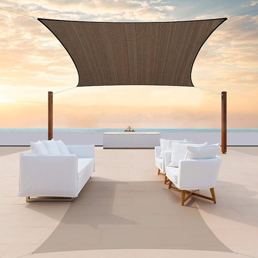 Colourtree TAPR0810 Custom Size 10' x 12' Brown Sun Shade Sail UPF50 Canopy UV by ColourTree