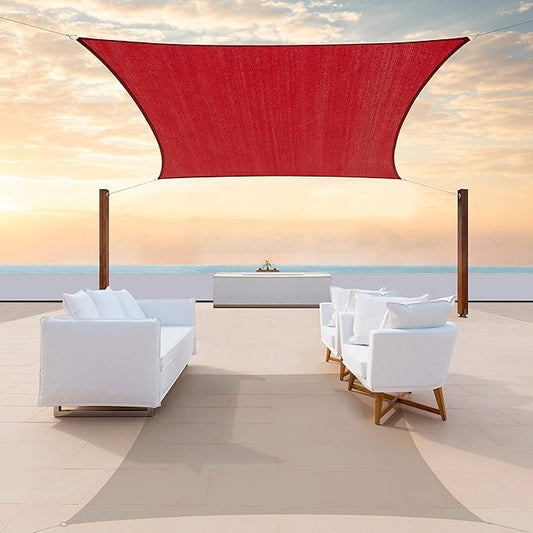 Colourtree TAPR0810 Custom Size 10' x 12' Red Sun Shade Sail UPF50 Canopy UV by ColourTree