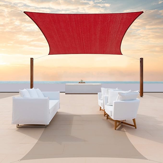 Colourtree CTAPR1220 Custom Size 7' x 23' Red Sun Shade Sail Canopy UV Block by ColourTree