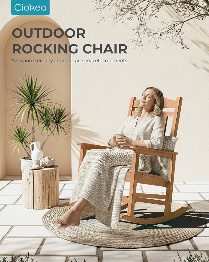 Oversized Outdoor Rocking Chairs Set of 3, 380lbs Heavy-Duty Large Patio Rocker - Image 8