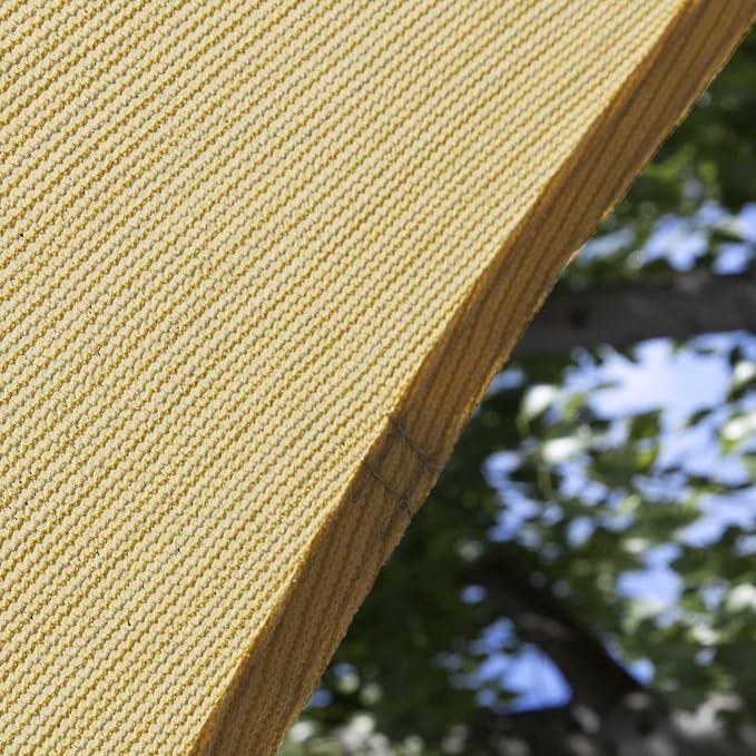 Amgo Custom Size 7' x 15' Sand Beige Rectangle Square Sun Shade Sail UPF50+ - Image 9