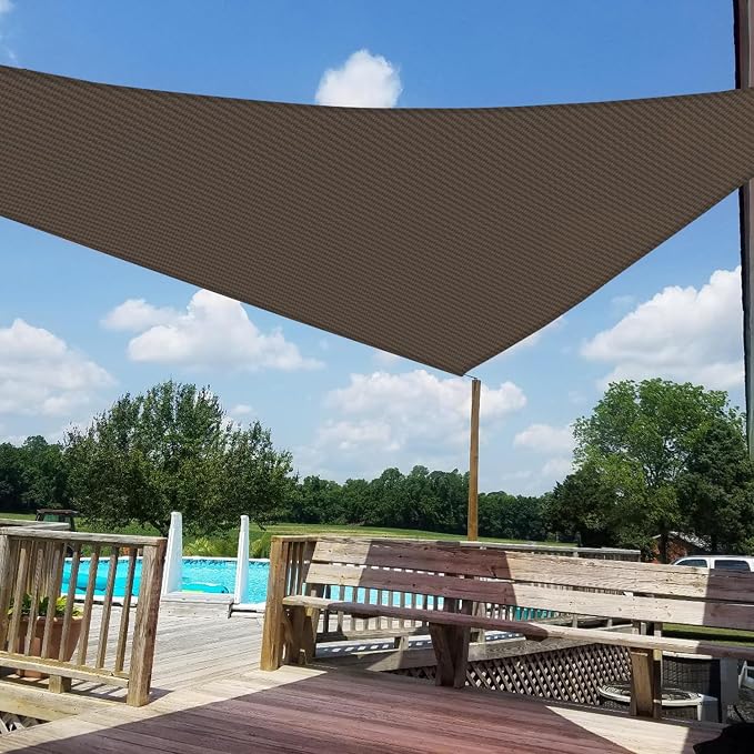 Windscreen4less 8' x 8' x 8' Sun Shade Sail Triangle Outdoor Canopy Cover UV - Image 6