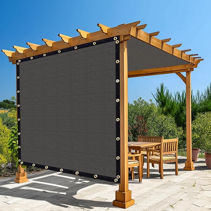 Amagenix 90% Pergola Shade Cover 4'X 22' Dark Gray Sun Shade Cloth by Amagenix