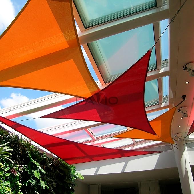Patio Paradise 13' x 13' x 12'10" Sun Shade Sail Triangle Canopy, Permeable - Image 4