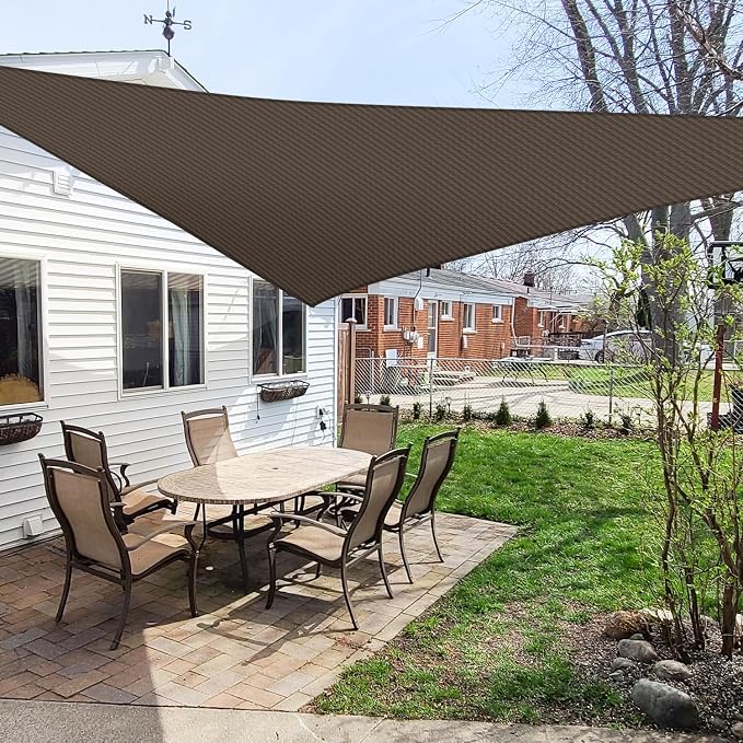 Windscreen4less 8' x 8' x 8' Sun Shade Sail Triangle Outdoor Canopy Cover UV by Windscreen4less