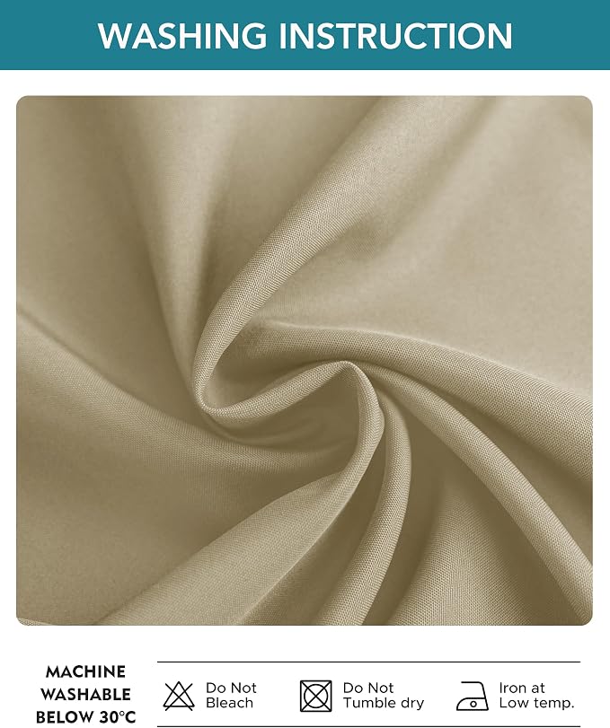 Windproof Outdoor Curtains for Patio Waterproof 4 Pcs 54x84 In Taupe | Grommet - Image 7