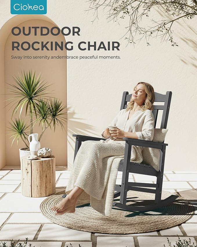 Oversized Outdoor Rocking Chairs Set of 8, 380lbs Heavy-Duty Large Patio Rocker - Image 5