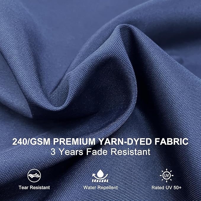 PURPLE LEAF Cantilever Outdoor Umbrella 11'x 11' Large Double Top Navy Blue | - Image 5