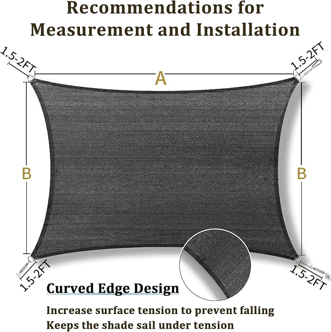 Shade&Beyond 15'x24' Sun Shade Sail Canopy Rectangle, UV Block Breathable - Image 5