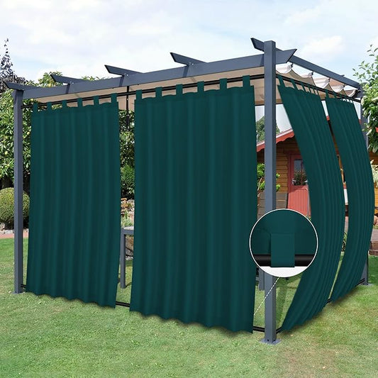 Easy-Going Outdoor Patio Curtains 2 Panels, 54x120 inch, Teal | Privacy by Easy-Going