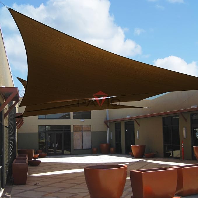 Patio Paradise 4' x 4' x 4' Sun Shade Sail Triangle Canopy Shade Cloth Fabric - Image 6