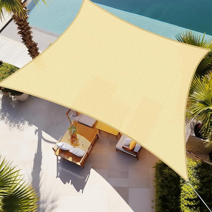 Shade&Beyond 7'x11' Sun Shade Sail Canopy Rectangle, UV Block Breathable Curved by ShadeBeyond