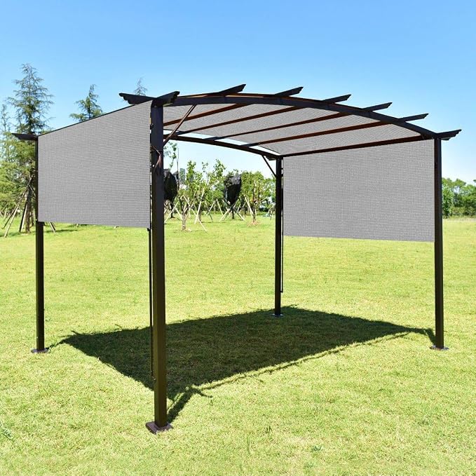 Eden's Decor Straight Flat-Edged Sun Shade Sail Rectangular 4' x 16' Grey - Image 6