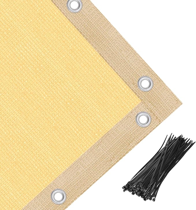 Amagenix 90% Shade Fabric 4'X 10' Sand Sun Shade Cloth - Image 5
