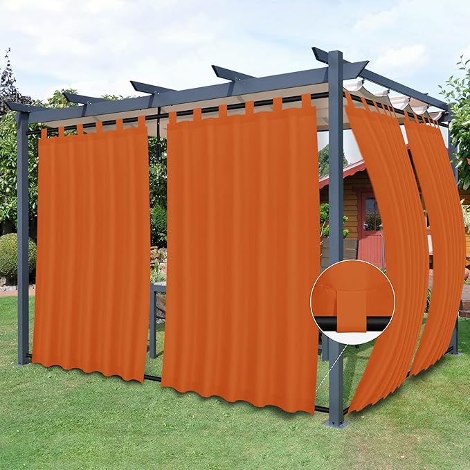 Easy-Going Outdoor Patio Curtains 2 Panels, 54x108 inch, Porch and Pergola by Easy-Going