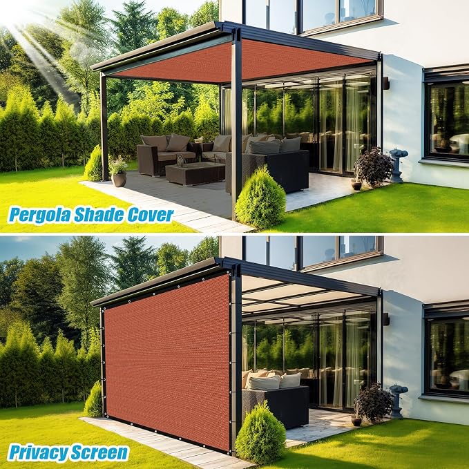 Amagenix 90% Pergola Shade Cover 10' X 10' Sun Shade Cloth - Image 5