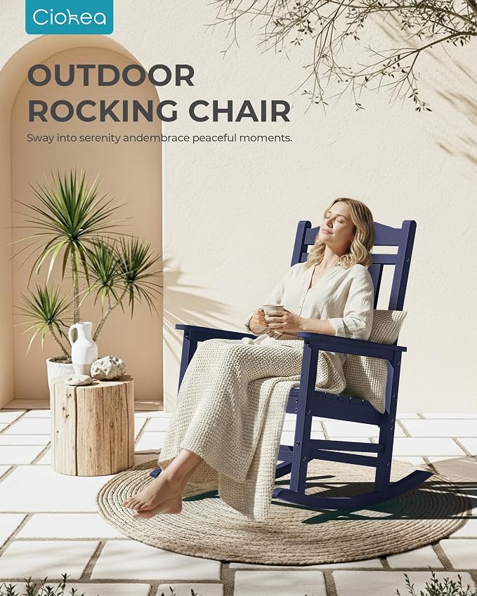 Oversized Outdoor Rocking Chairs Set of 6, 380lbs Heavy-Duty Large Patio Rocker - Image 7
