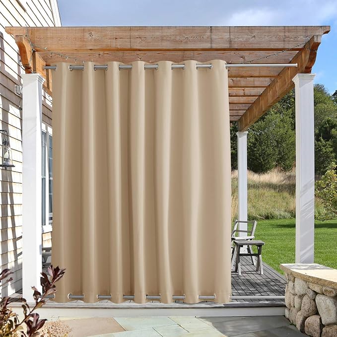 NICETOWN Waterproof Patio Outdoor Curtain and Drape, Extra Wide and Long W100 x by NICETOWN