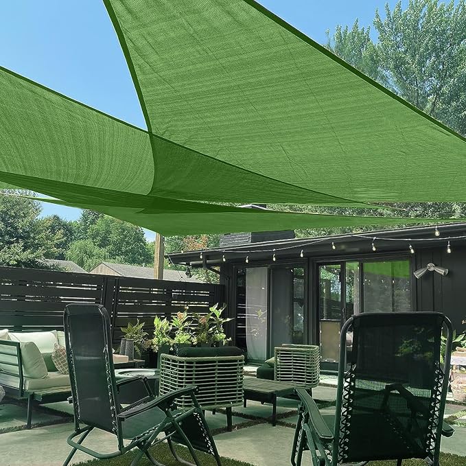 LOVE STORY Custom Size 6' x 10' x 11.7' Sun Shade Sail, Piquant Green | HDPE by LOVESTORY