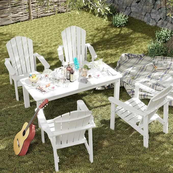Stackable Adirondack Chairs Set of 2, Compact HDPE, All-Weather - Image 2