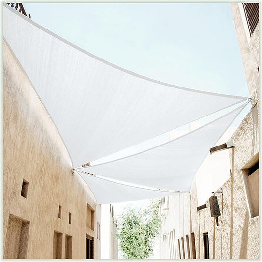 ColourTree Sun Shade Sail Triangle 10' x 10' x 10' White CTSLT10 by ColourTree