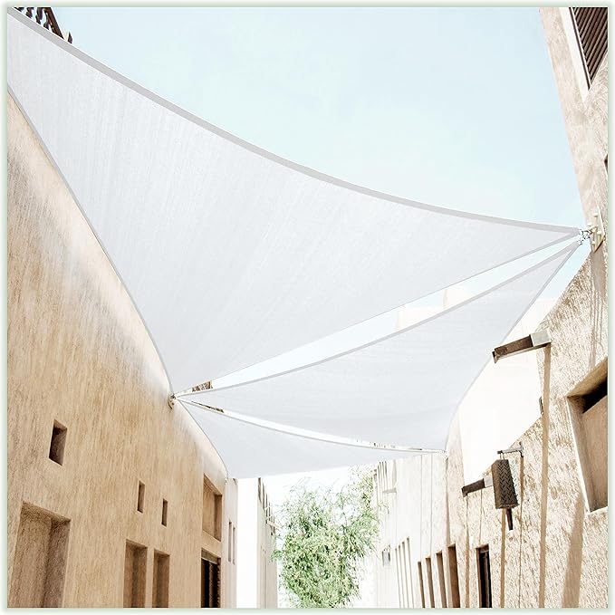 ColourTree 18' x 18' x 25.5' White Sun Shade Sail Right Triangle CTSLRT18 by ColourTree
