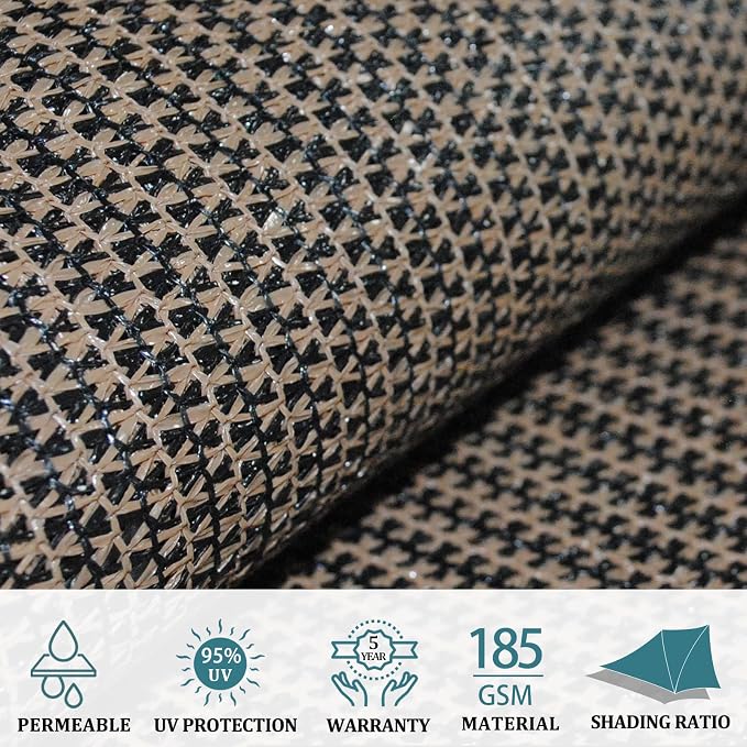 Shade&Beyond 5'x6' Sun Shade Sail Canopy Rectangle, UV Block Breathable Curved - Image 3