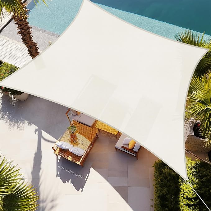 Shade&Beyond 8'x18' Sun Shade Sail Canopy Rectangle, UV Block Breathable Curved by ShadeBeyond