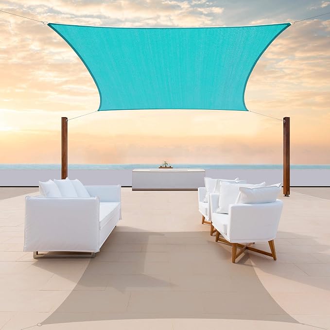 Colourtree CTAPR1220 Custom Size 20' x 21' Turquoise Sun Shade Sail Canopy UV by ColourTree