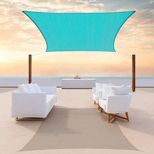 Colourtree TAPR0810 Custom Size 10' x 11' Turquoise Sun Shade Sail UPF50 Canopy by ColourTree