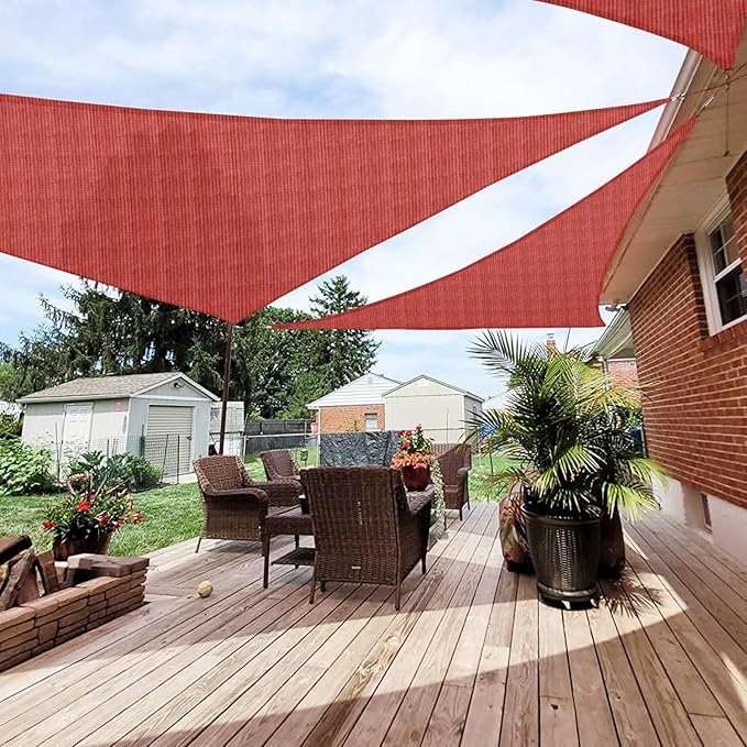 Patio Paradise 13' x 13' x 12'10" Sun Shade Sail Triangle Canopy, Permeable by Patio