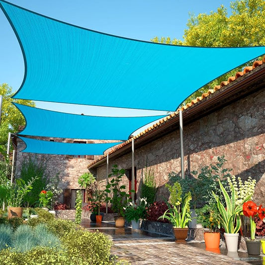 10' x 11' Turquoise Sun Shade Sail Square SMSLR Canopy Fabric Cloth Screen by ShadeMart