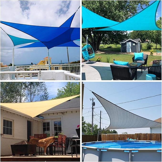 Patio Paradise 12' x12'x 12' Beige Sun Shade Sail Triangle Canopy - Image 2