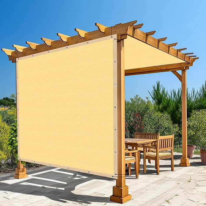 Amagenix 90% Shade Fabric 4'X 24' Sand Sun Shade Cloth by Amagenix