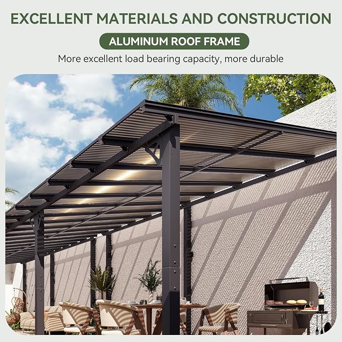 Aoxun 10’x30’ Gazebo with Aluminum Frame & Polycarbonate Panel, Outdoor Patio - Image 5