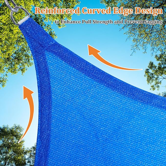 Shade&Beyond Custom Sun Shade Sail 12'x16'x20' Triangle Sun Sail Shades Patio - Image 5