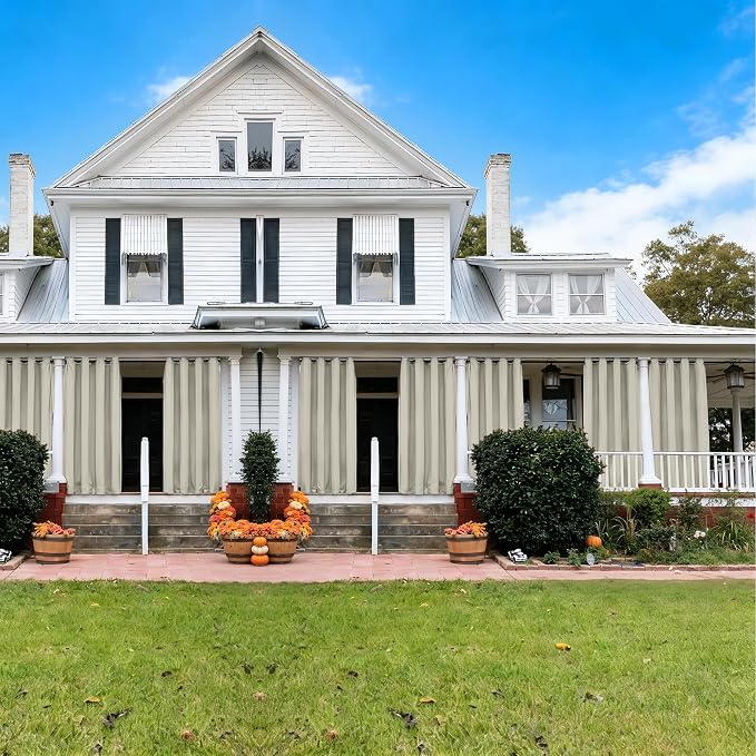 Set of 4 Outdoor Curtains for Patio Waterproof, Breathable Grommet Panels for - Image 3