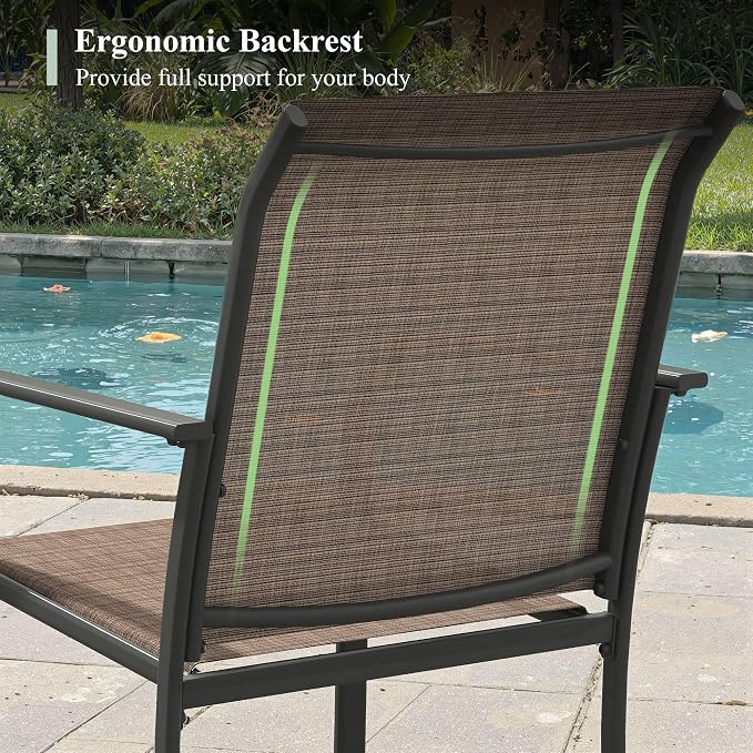 Outdoor Chairs Set of 2, Stackable Patio Dining Chairs - Image 5
