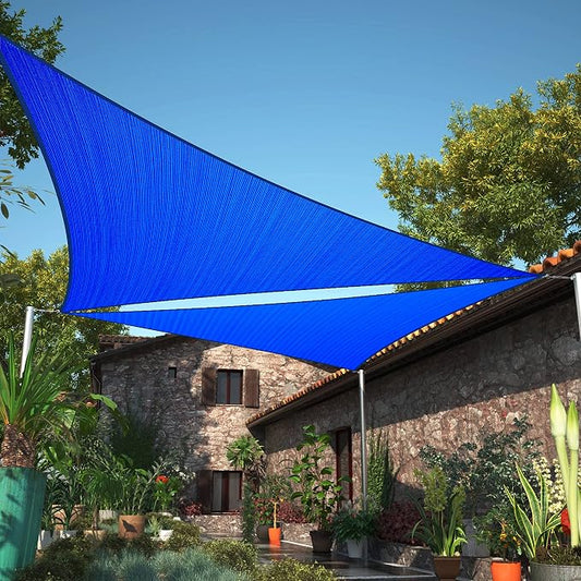 11' x 13' x 17' Blue Sun Shade Sail UPF50 Right Triangle SMTAPT12 Canopy Fabric by ShadeMart
