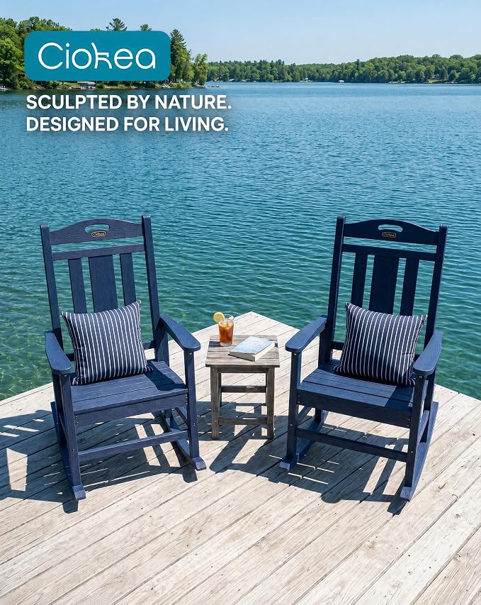 Oversized Outdoor Rocking Chairs Set of 6, 380lbs Heavy-Duty Large Patio Rocker - Image 6