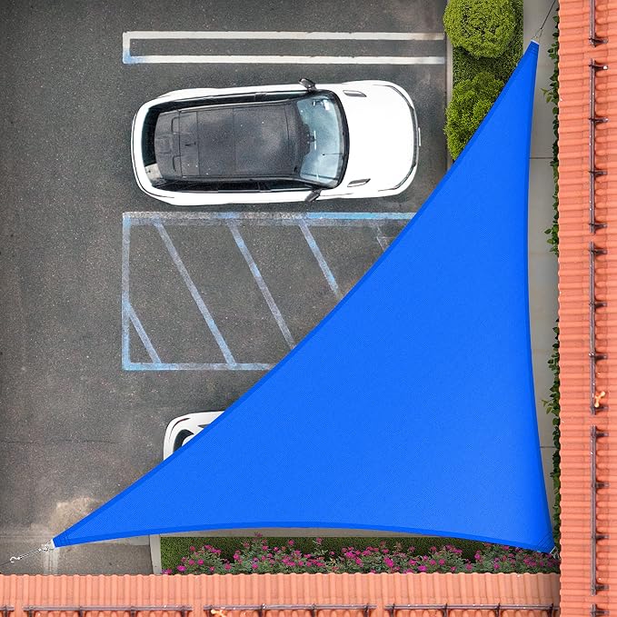 Royal Shade 10' x 10' x 14.1' Blue Right Triangle Sun Shade Sail Order to Make by RoyalShade