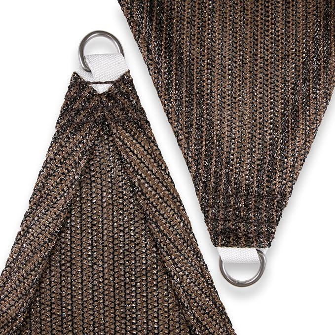 Amgo 18' x 18' x 18' Brown Triangle Sun Shade Sail Outdoor Canopy Awning UPF50+ - Image 8