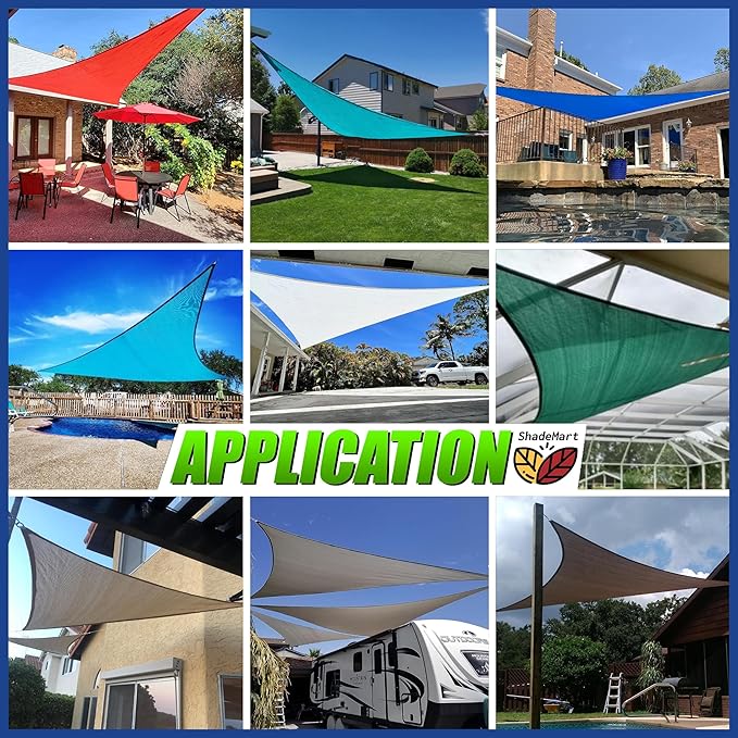 5' x 10' x 11.2' Red Sun Shade Sail UPF50 Right Triangle SMTAPT12 Canopy Fabric - Image 4